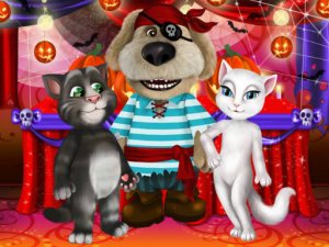 Talking Tom And Angela Halloween Party Online Game