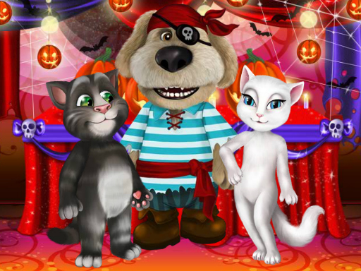 Talking Tom And Angela Halloween Party Online Game