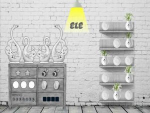 Black and white House Escape Online Puzzle Game